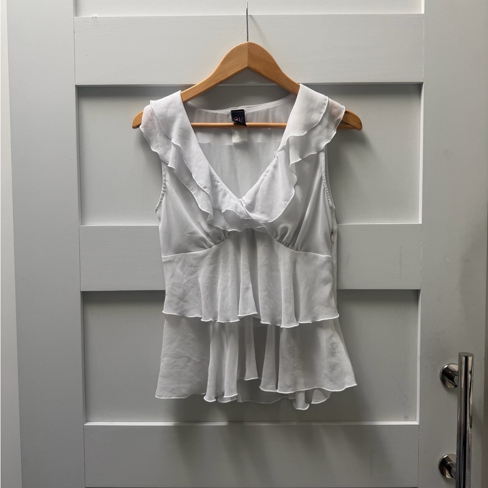 White Ruffled Women's blouse